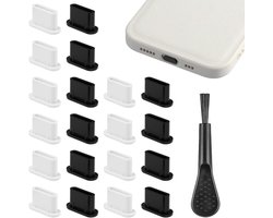 21 stuks USB C stofstoppers, met reinigingsborstel en opbergdoos voor iPhone 15, iPhone 16 Pro Max, nieuwe iPad, iPad Pro Air Mini, Airpods, Samsung, Xiaomi, Motorola, Nothing Phone, Poco