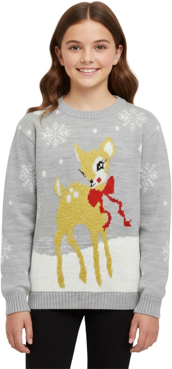 Meisjes, nieuwigheid ronde hals grappige kersttruien, baby herten unisex kerst jongens kerst sweatshirt, trui trui lange mouwen rood top leeftijd 3-13