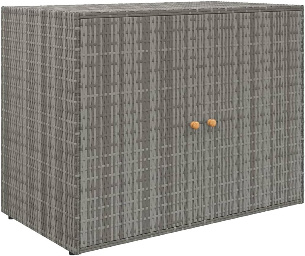 Grijs, 100 x 55,5 x 80 cm, polyrotan, kantooropbergkast, woonkamerkast, meubels voor de woonkamer, slaapkamer, kantoor