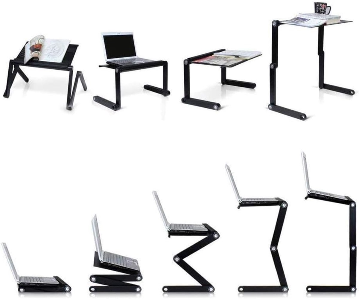 Laptoptafel voor bed, computertafel, notebooktafel,opvouwbare bedtafel, 360 graden verstelbare hoek, afneembaar, draagbaar, boek-/salontafel, compatibel met alle soorten-zwart