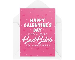 Day Cards - van de ene slechte B naar de andere - beste vriendenkaarten - Bestie Card - Anti-Valentijnsdag - Grappige kaarten - Girly Card CBH1590