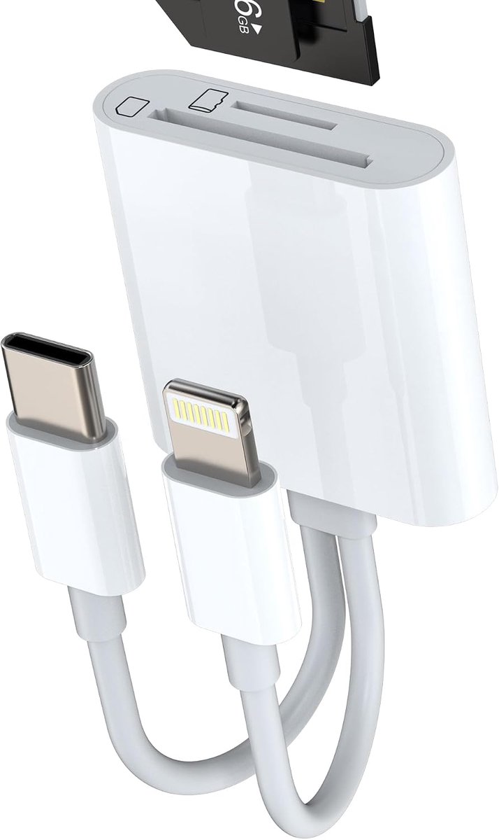 C Lightning Adapter voor SD-kaartlezer/Micro SD USB-C voor Apple voor iPhone 15 Pro MAX Plus voor iPad MacBook Air Compatibel met Samsung Kaartlezer Compact Flash Geheugenstick Connector Kabel