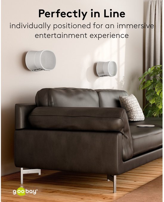 Muurbeugel set voor Sonos Era 300 - 2 stuks - Draai- en kantelbaar - Pro - Wit van Hama — afbeelding 4