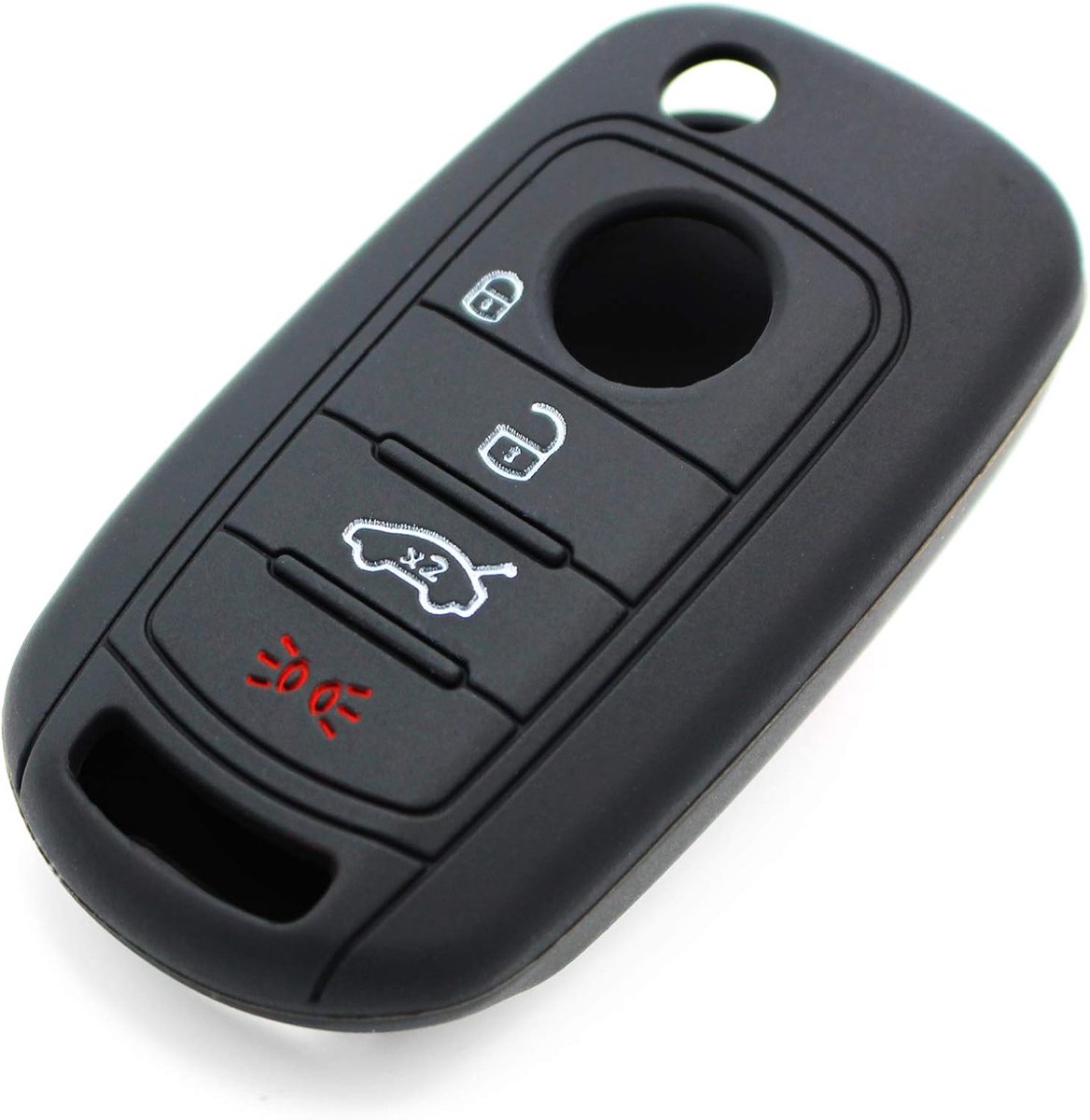 Voor 4 toetsen autosleutel silicone cover sleutelhoesje etui beschermhoes zwart