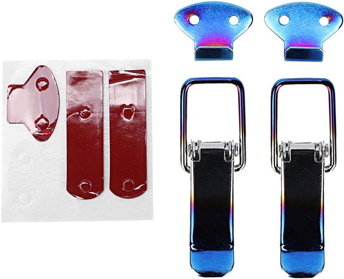 aqxreight - Hood Hooks, Universal Hood Lock Clip Quick Latch Clamp Hook Metal for Car