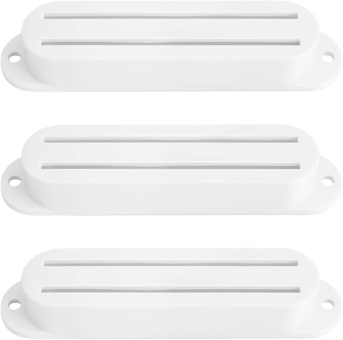 3 stks Gitaar Pickup Cover Dual Rail 82x10mm Wit Compatibel met Elektrische Gitaar