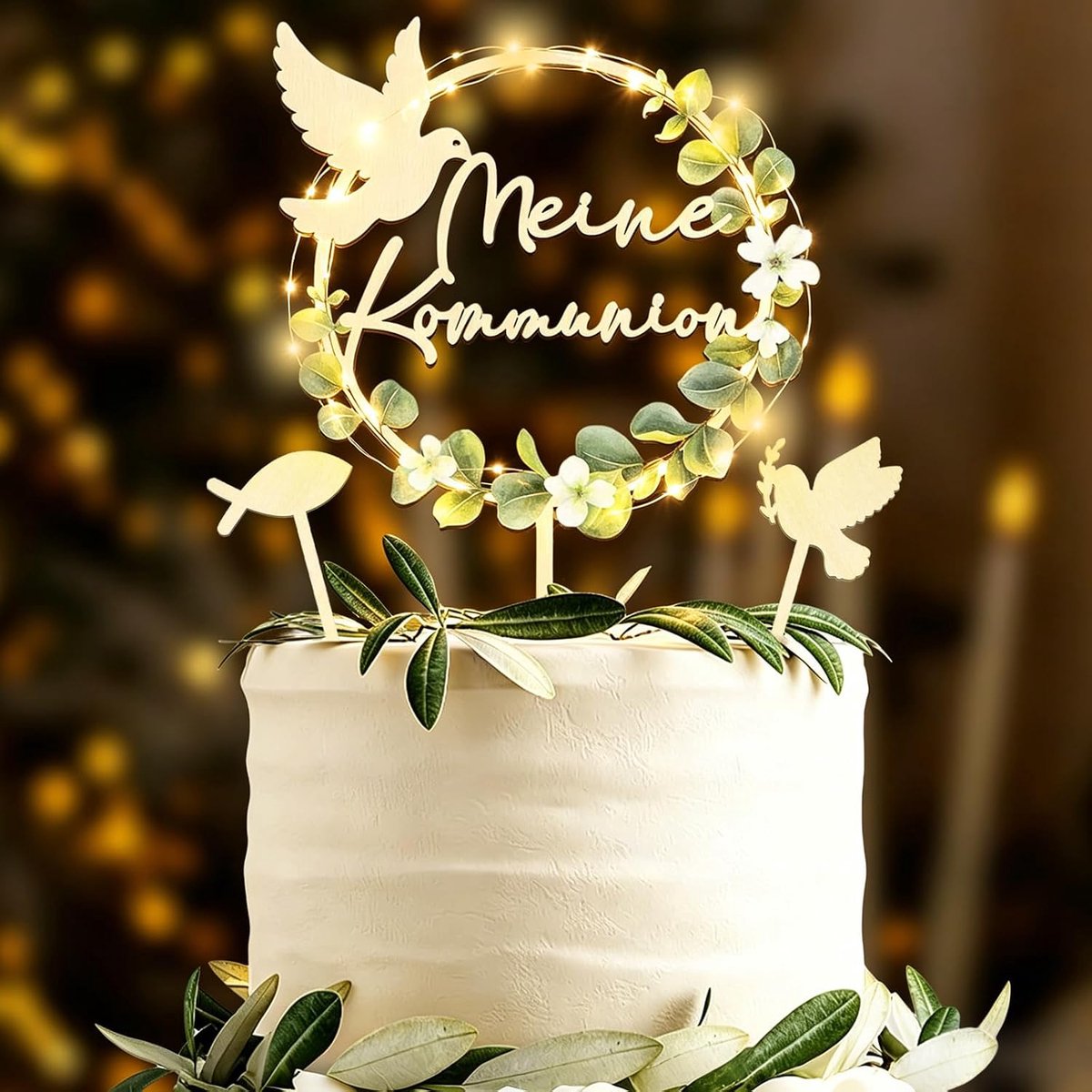 Taartdecoratie voor communie, niet eetbaar, voor jongens en meisjes, mijn communie, taarttopperset voor eerste communie, decoratie-benodigdheden (A)