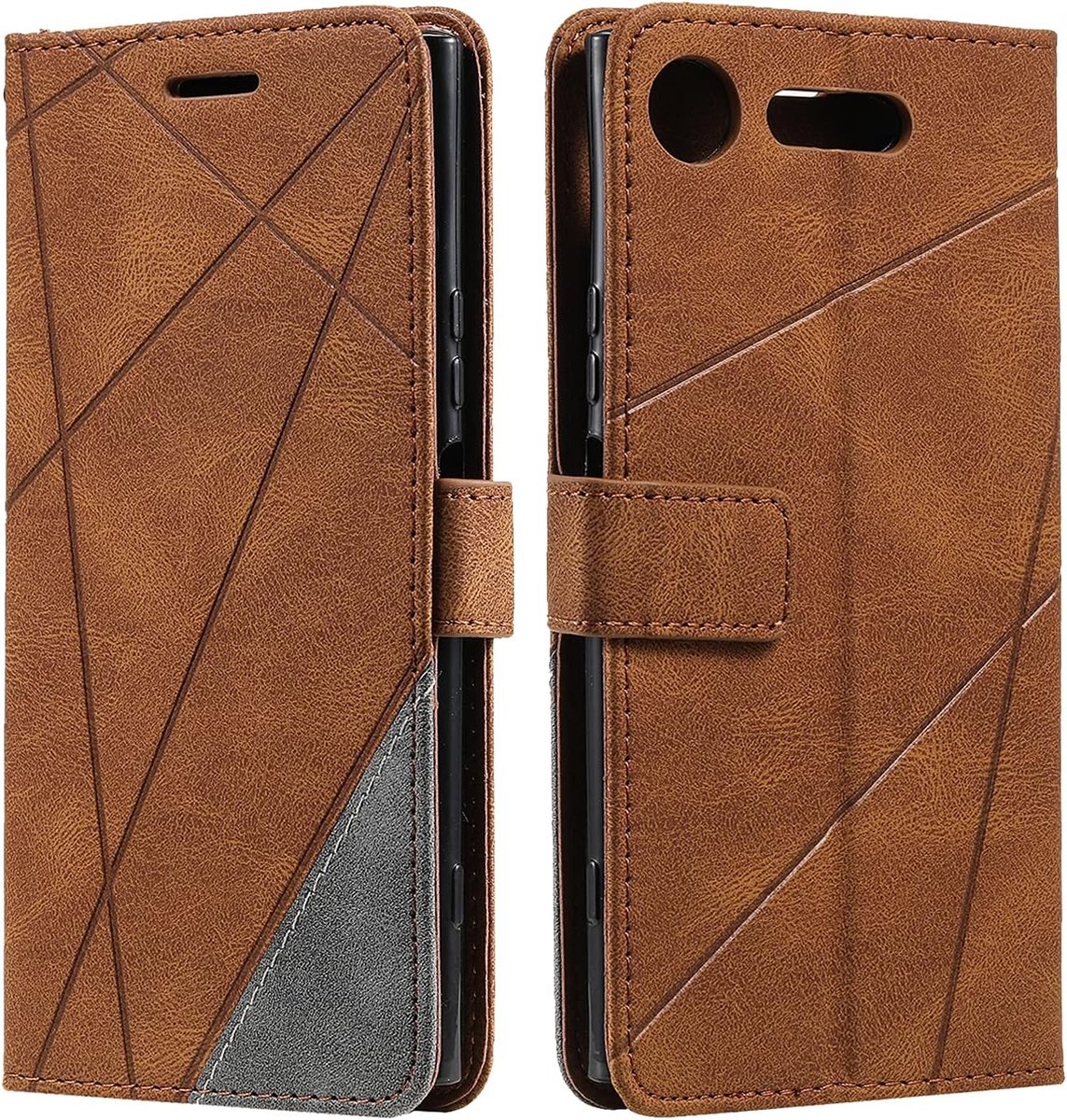 Hoesje voor Sony Xperia XZ1, PU Lederen Beschermhoesje Flip Beschermhoes Telefoonhoes Telefoonhoesje voor Sony Xperia XZ1, Bruin