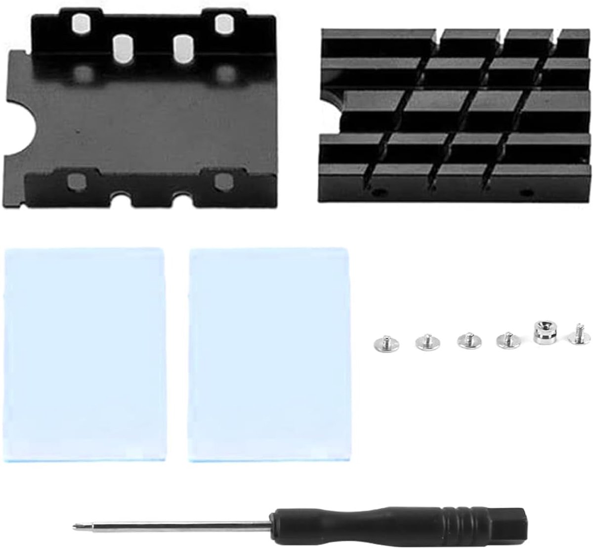 M.2 2242 NVMe SSD-koelkit met U-vormige beugel, thermische pad en schroevendraaier voor efficiënte warmteafvoer