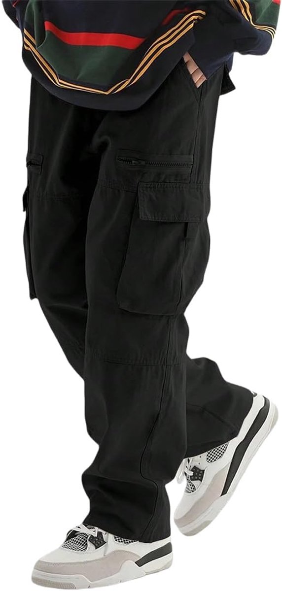 Cargobroek voor heren met elastische tailleband en zakken, herfst, outdoorbroek, trekking, casual, werkbroek, vintage broek, wintersportbroek, streetwear