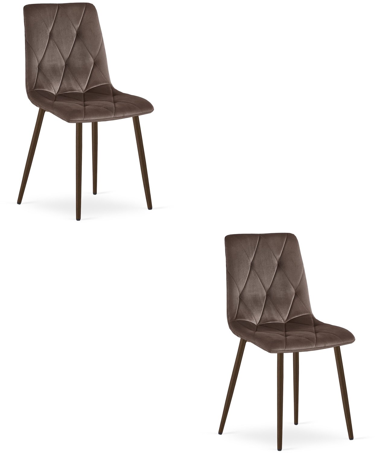 LEOBERT LIBRA Eetkamerstoelen – Set van 2 – Groen Velvet – Walnootkleurige Houten Poten – Comfortabele Gestoffeerde Zitting – Modern Design – Velvet Stoel voor Woonkamer, Keuken en Eetkamer – Max. 110 kg per Stoel