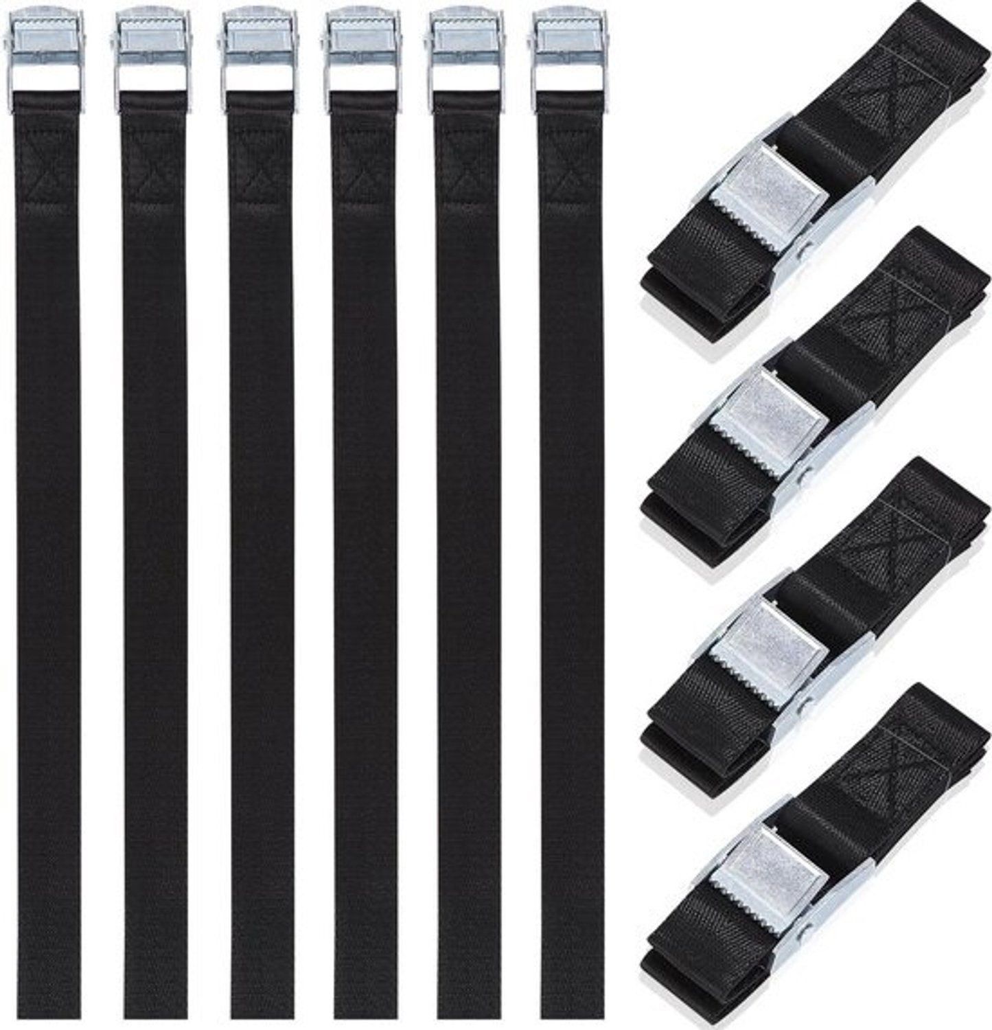 Spanbanden 10 stuks 50 cm - verstelbare bevestigingsriemen voor fietsdrager - voor motorfietsbagage - spanbanden met ratel