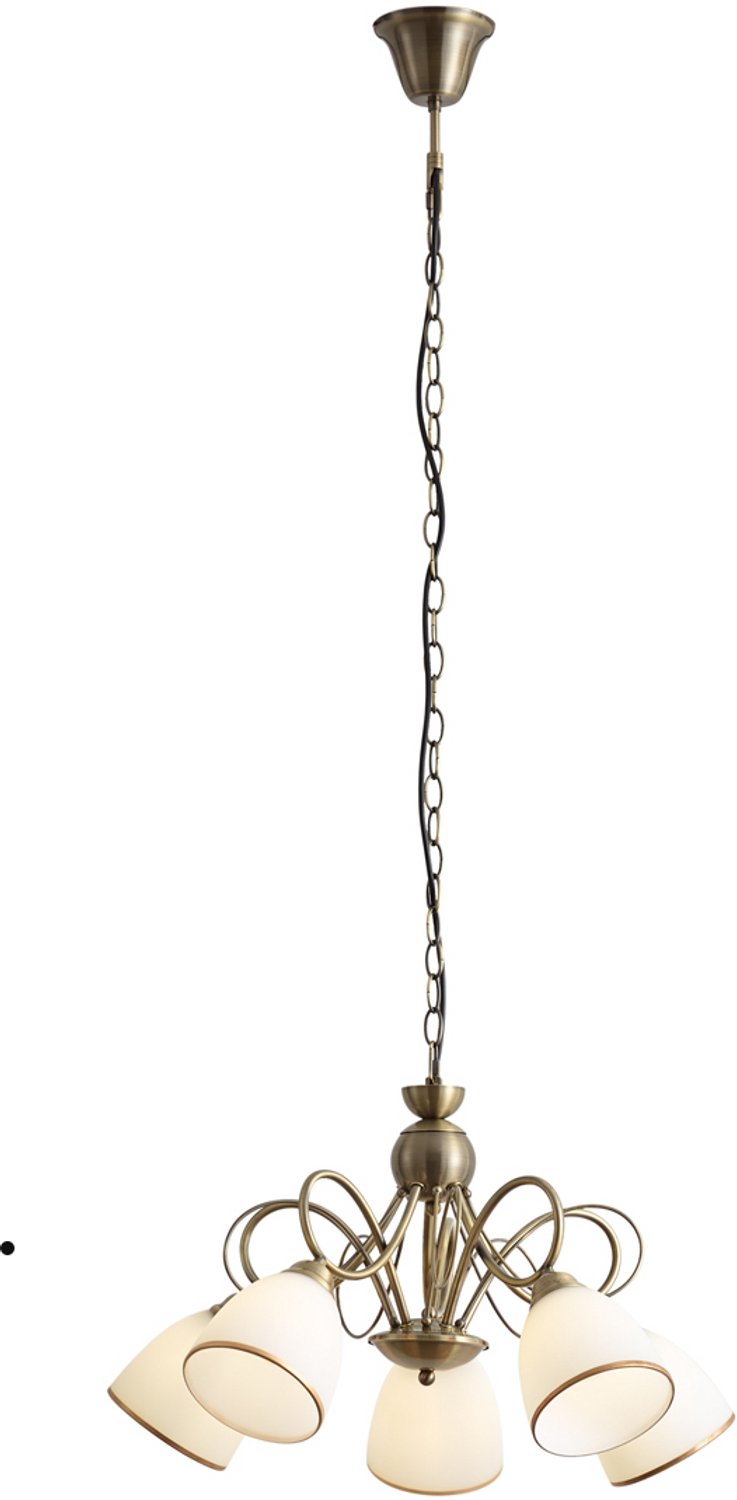 Qazqa eettafel antieke uitstraling hanglamp - Katarina - brons, rond, 5-lichts, 60cm, ideaal als eettafellamp, hal en woonkamer lamp