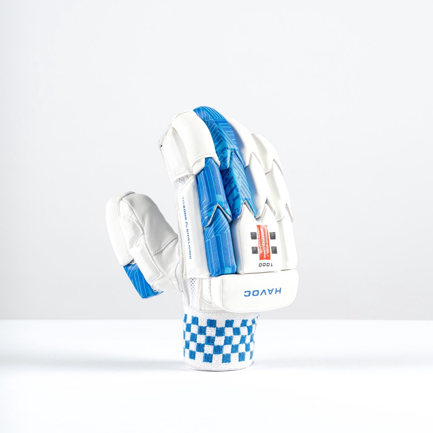 Gray-Nicolls cricket handschoen Havoc 1.0 1000 rechts - volwassenen wit/blauw.