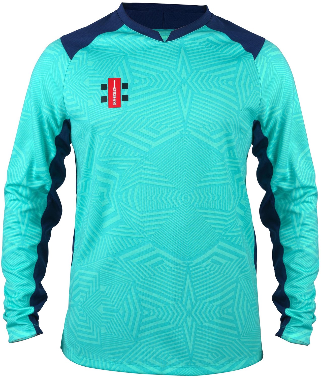 Gray-Nicolls Cricket SHIRT PRO T20 L/S AQ/NV XS Extra Small - Aqua / Navy