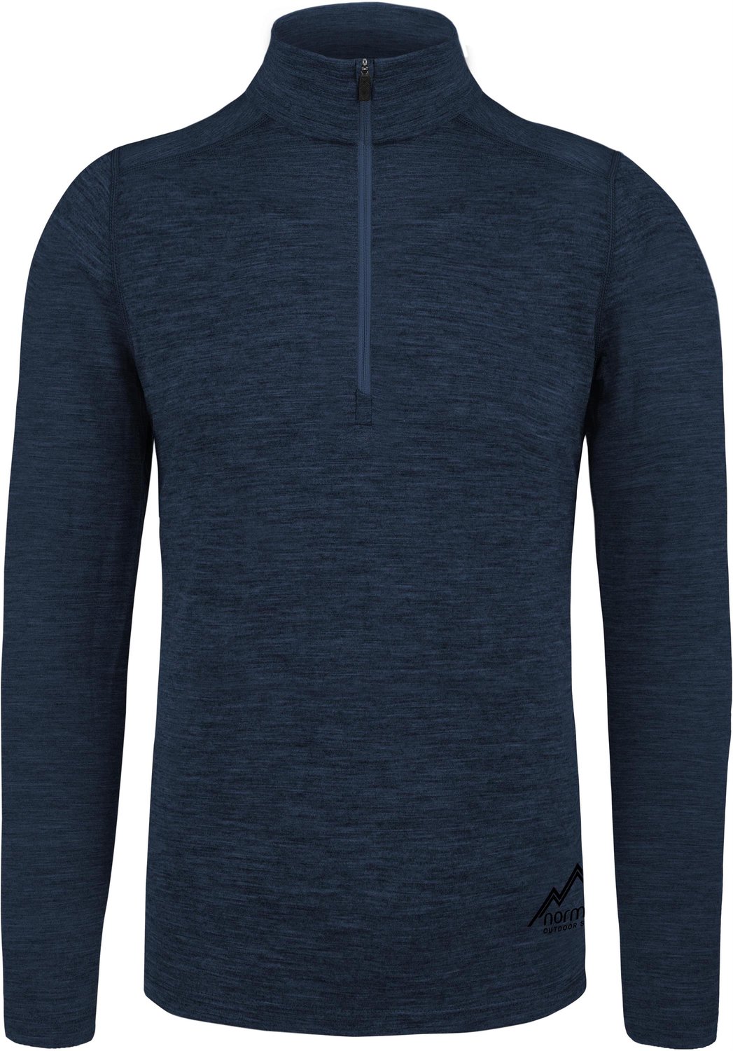 Heren-shirt met lange mouwen van merinowol en 1/4 rits „Canberra“
