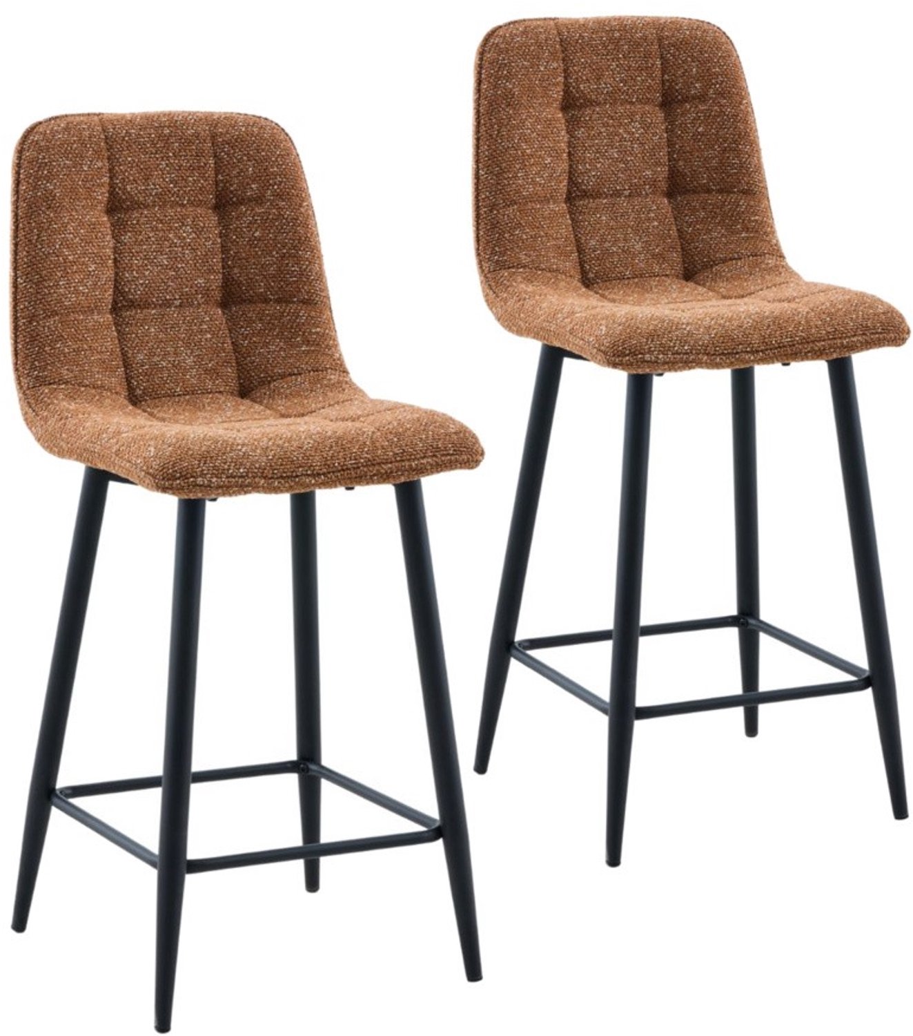 DS4U - - Hugo barkruk 65 cm - Set van 2 - Roestbruin - Stof