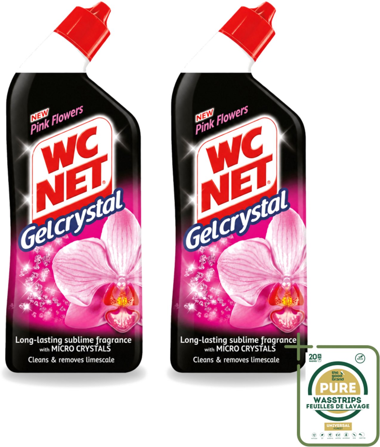 2 x WC Net - Toilet Reiniger - Gel - Frisse Bloemen - 750 ml - Wasstrips - WC Reiniger - Toilet Reiniger - Toilet Reinigen - Toilet Reiniger Gel - Bloemengeur Toilet