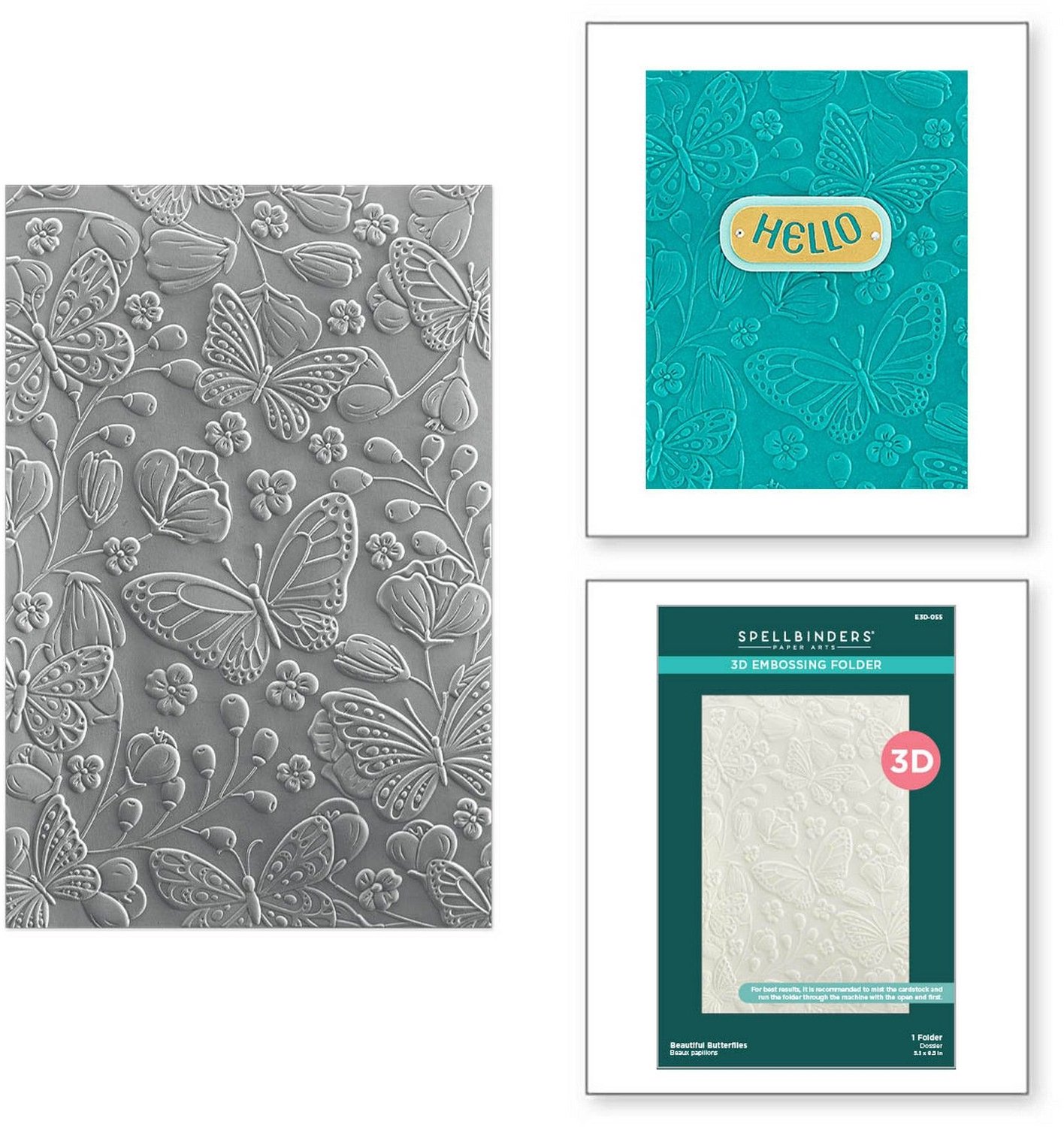 Spellbinders 3D Embossing Folder - Beautiful Butterflies - 14 x 21,6 cm