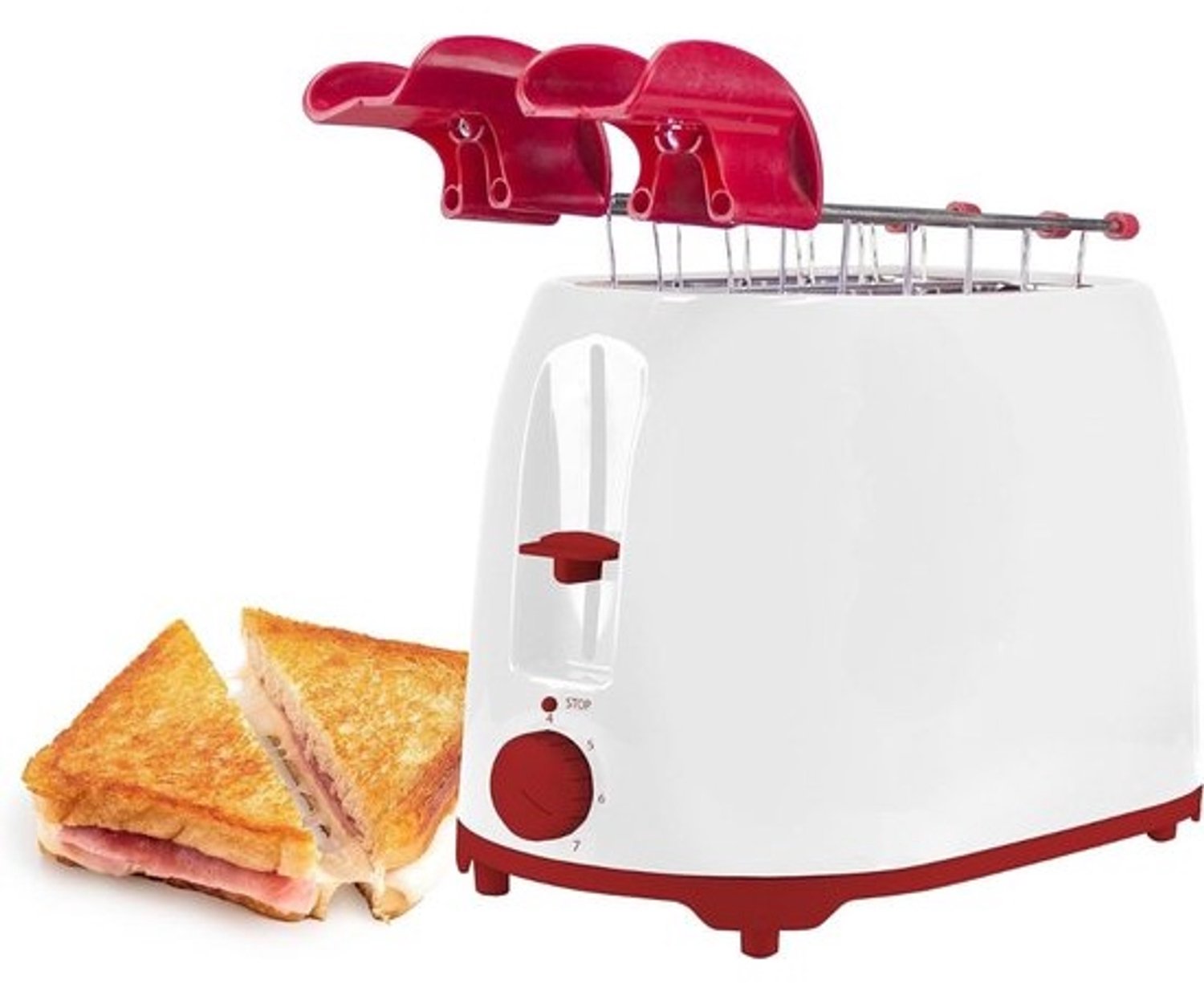Broodrooster met tostiklemmen - Broodrooster - Tosti's - Tostimaker - Tostiklemmen - Brede sleuven - Sandwichrooster - Toaster - Eenvoudig in gebruik