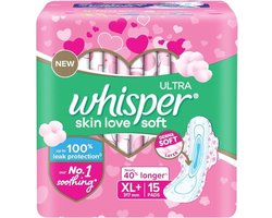 Whisper Ultra zacht maandverband voor dames - XL+ - 15 stuks