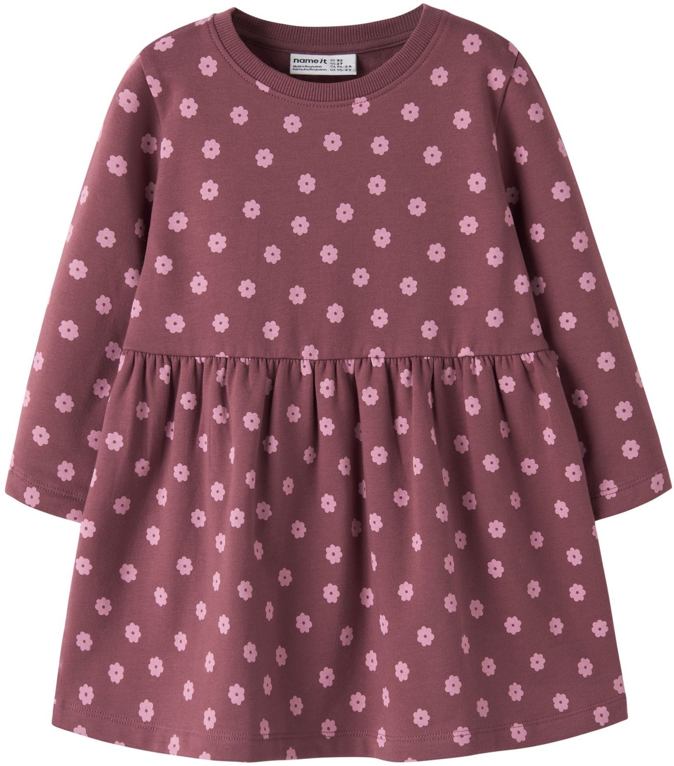 NAME IT - NMFDAVINA LS SWEAT BRU DRESS NOOS Meisjes Jurk