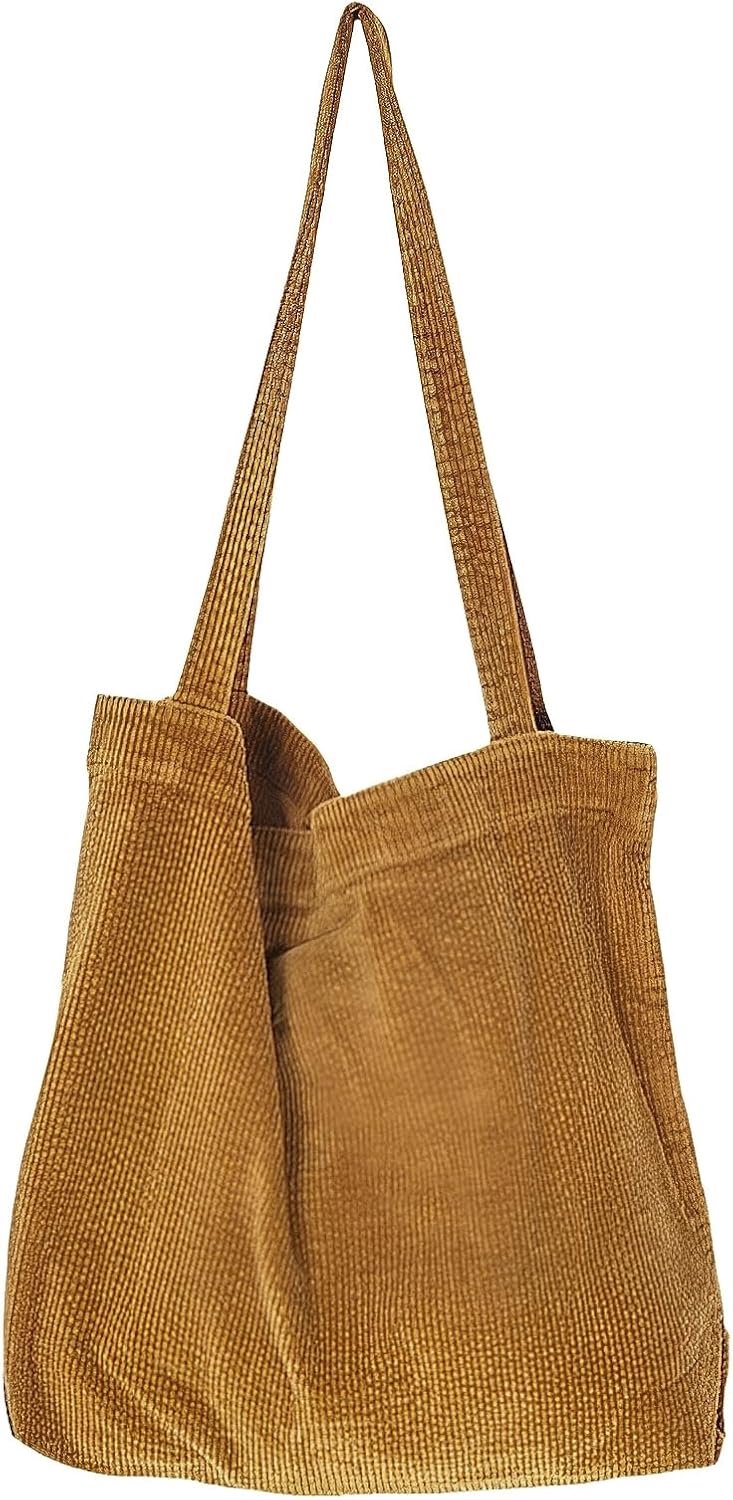 Tote bag grote capaciteit - dikke corduroy - met rits - ideaal voor school en werk - ServiceTopper