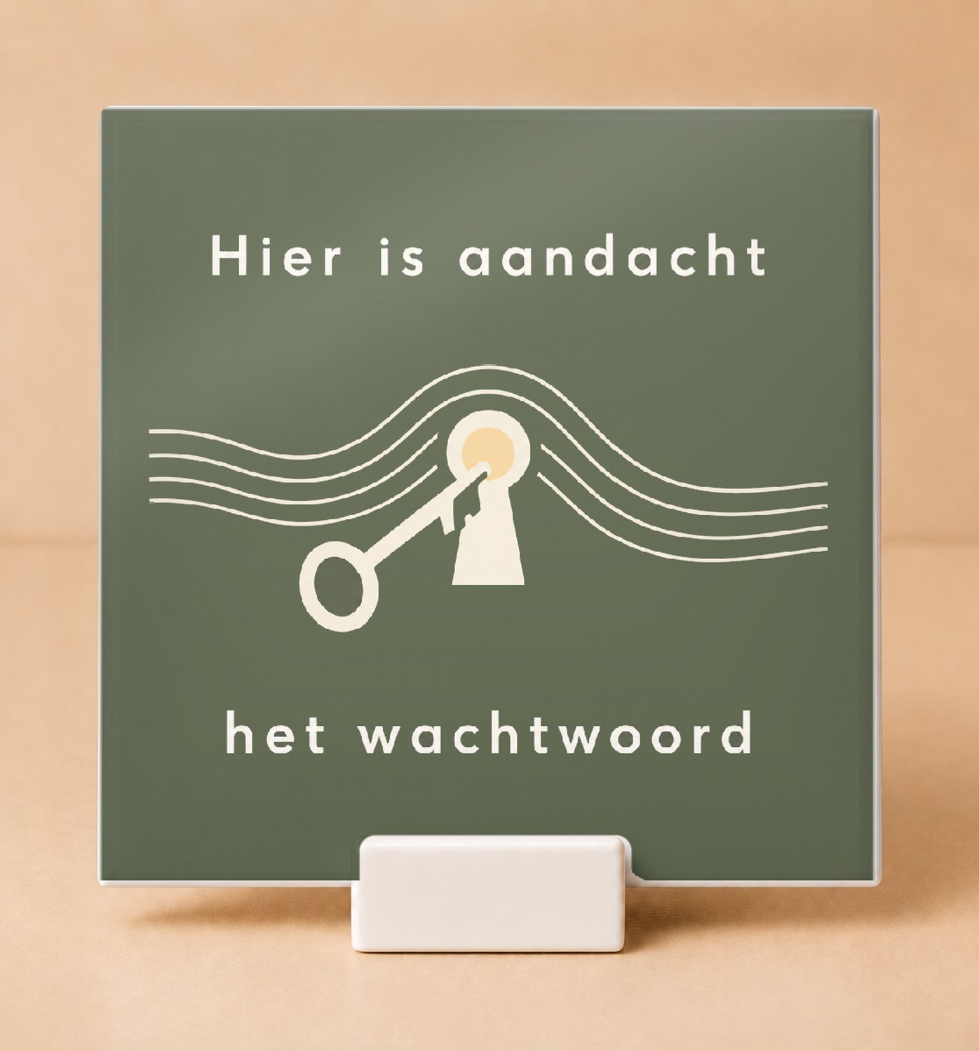 Bedruk King Creatieve Meester van de telefoonvrije klas Tegel – Unieke papieren knipvormen decoratie voor leraren en scholen - 15 x 15 cm met houder Wit