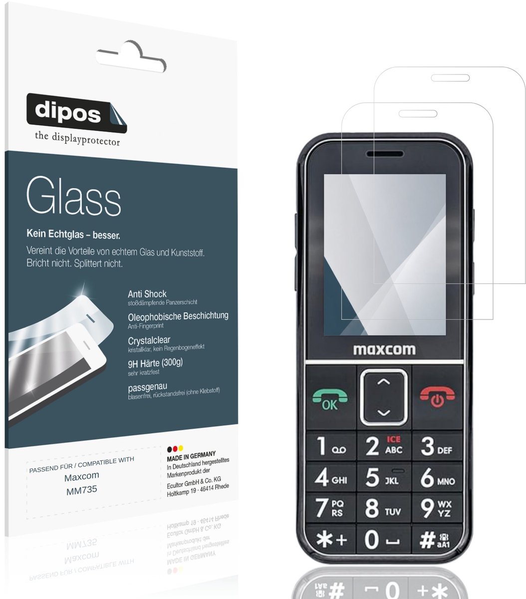 dipos – 2x Pantserfolie geschikt voor Maxcom MM735 | 9H Screenprotector