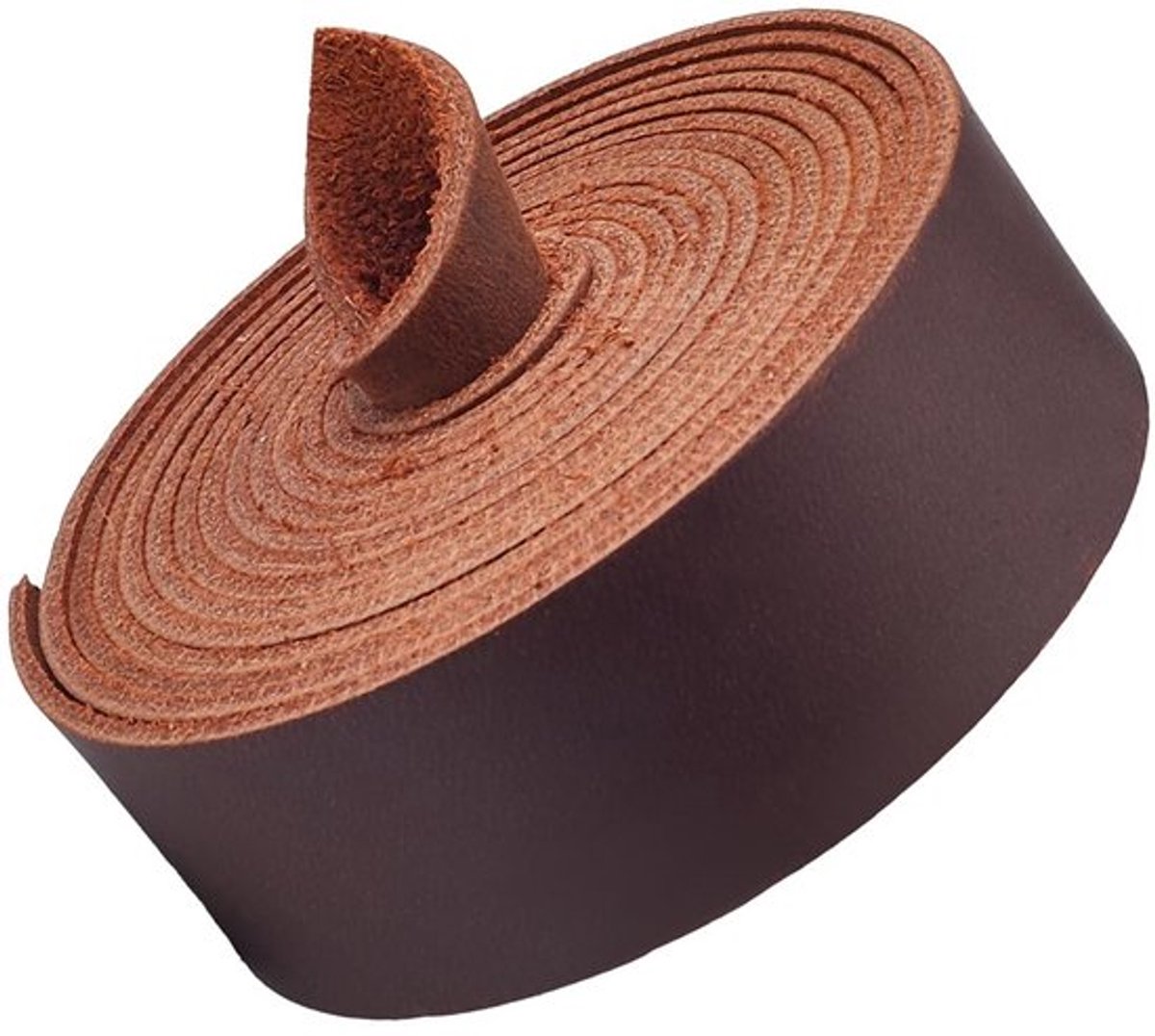 Onf3 - Rundleer Koord - Echt Lederen Band - 2 m x 25 mm - Crazy Horse Leer - Geel