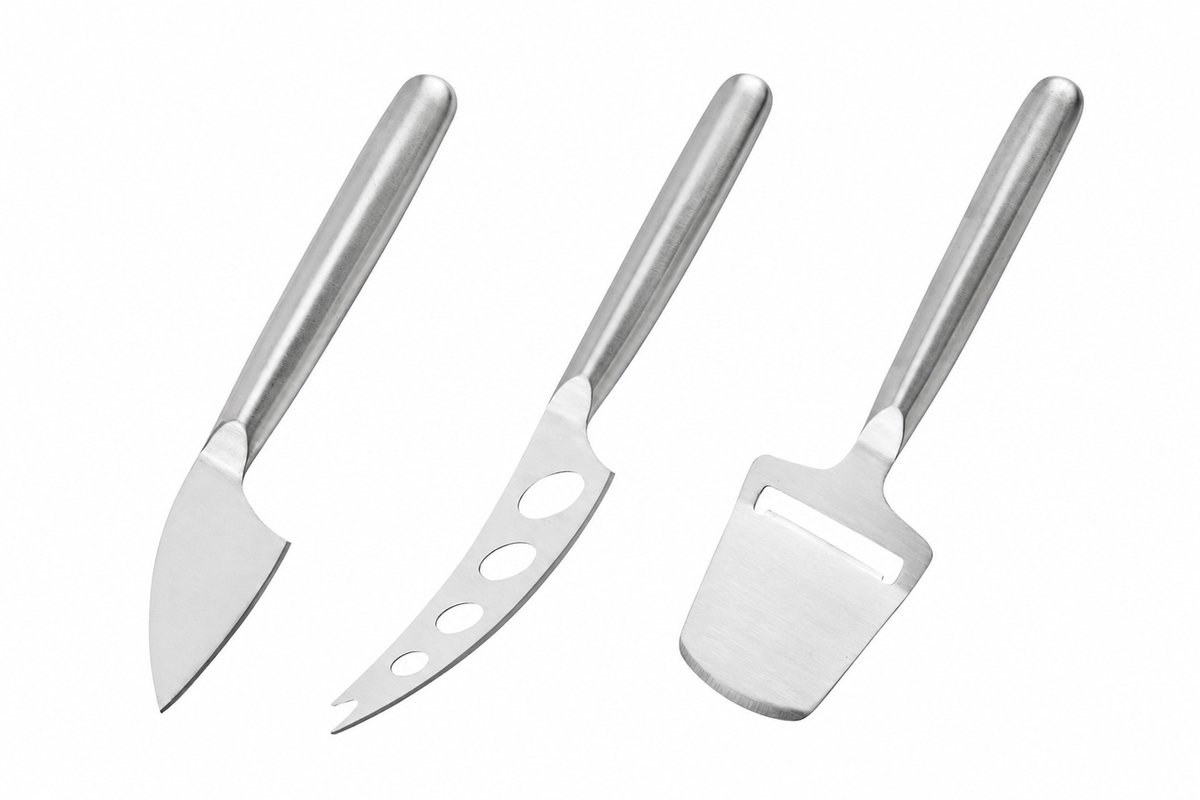 Kaiyaya - 3 stuks Kaasschaaf set - Roestvrij staal met lang handvat - Kaasmes set - Voor harde en zachte kaas - Universeel kaasgereedschap