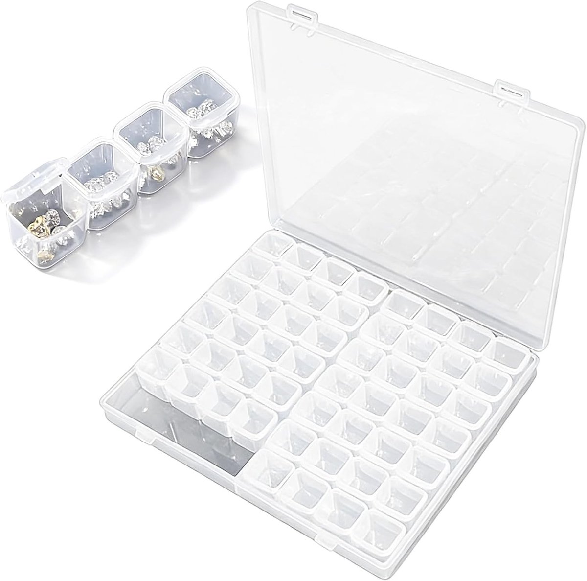 Opslagdoos voor Diamant Schilderen met 56 Compartimenten, Multifunctionele Organizer voor Sieraden en Oorbellen, Ideaal voor Rhinestone Projecten en Creatieve Hobby's