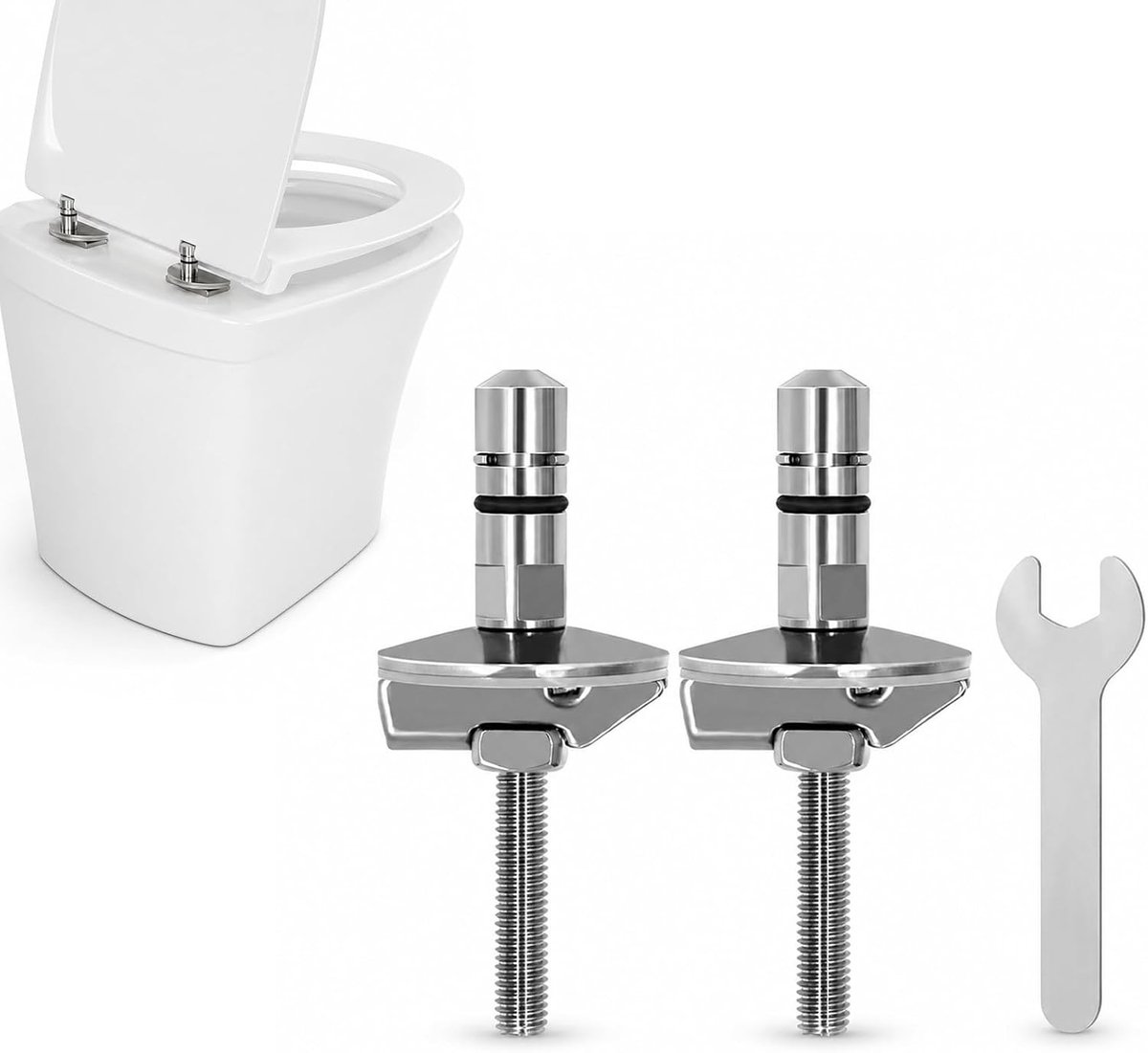 Toiletzitting Bevestiging Set van 2, RVS Toiletdeksel Hinge, Universele Toiletzitting Montage, Duurzaam en Corrosiebestendig