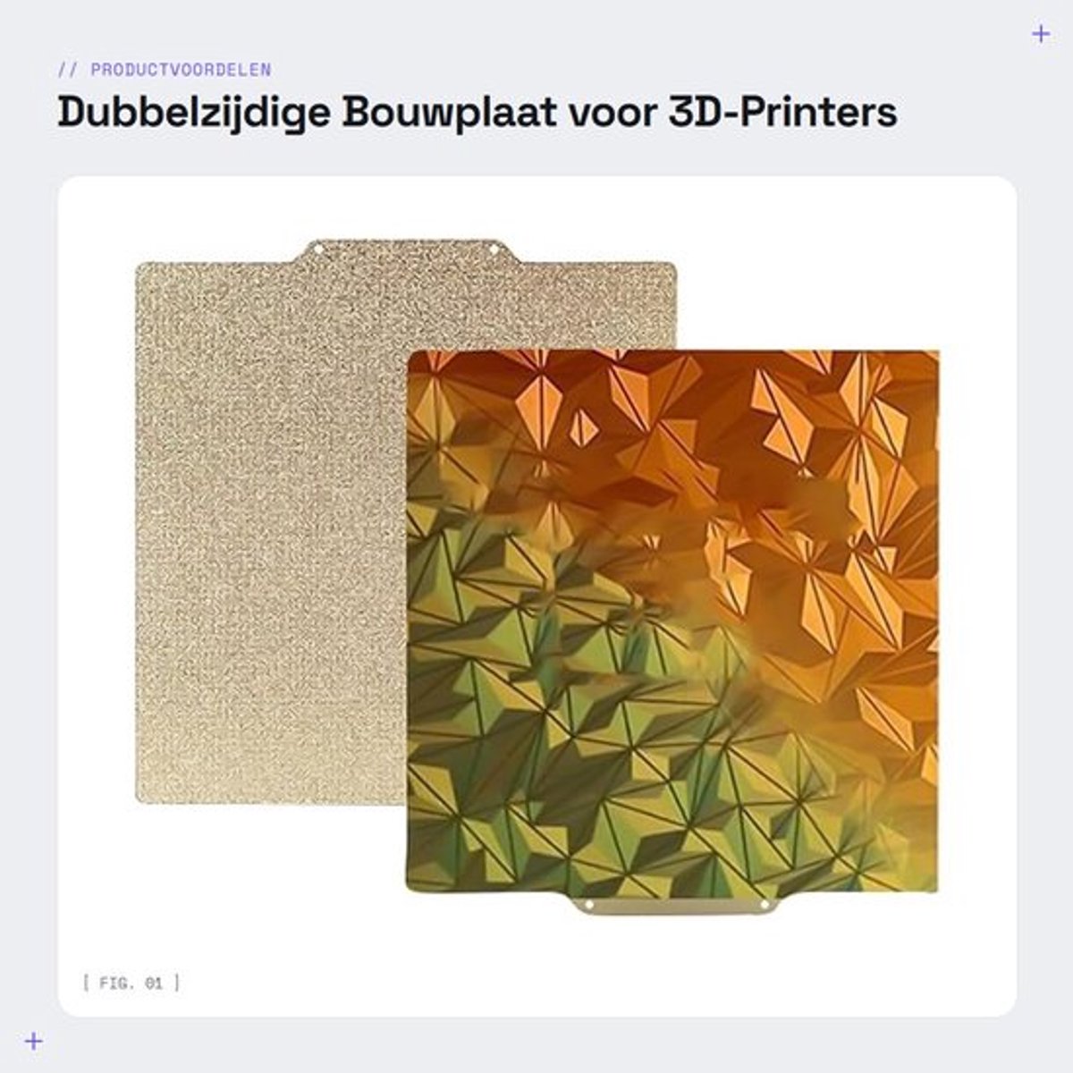 Dailygoods- Bouwplaat Dubbelzijdig 220 x 220 mm - PEI Spray / PEO Kameleon