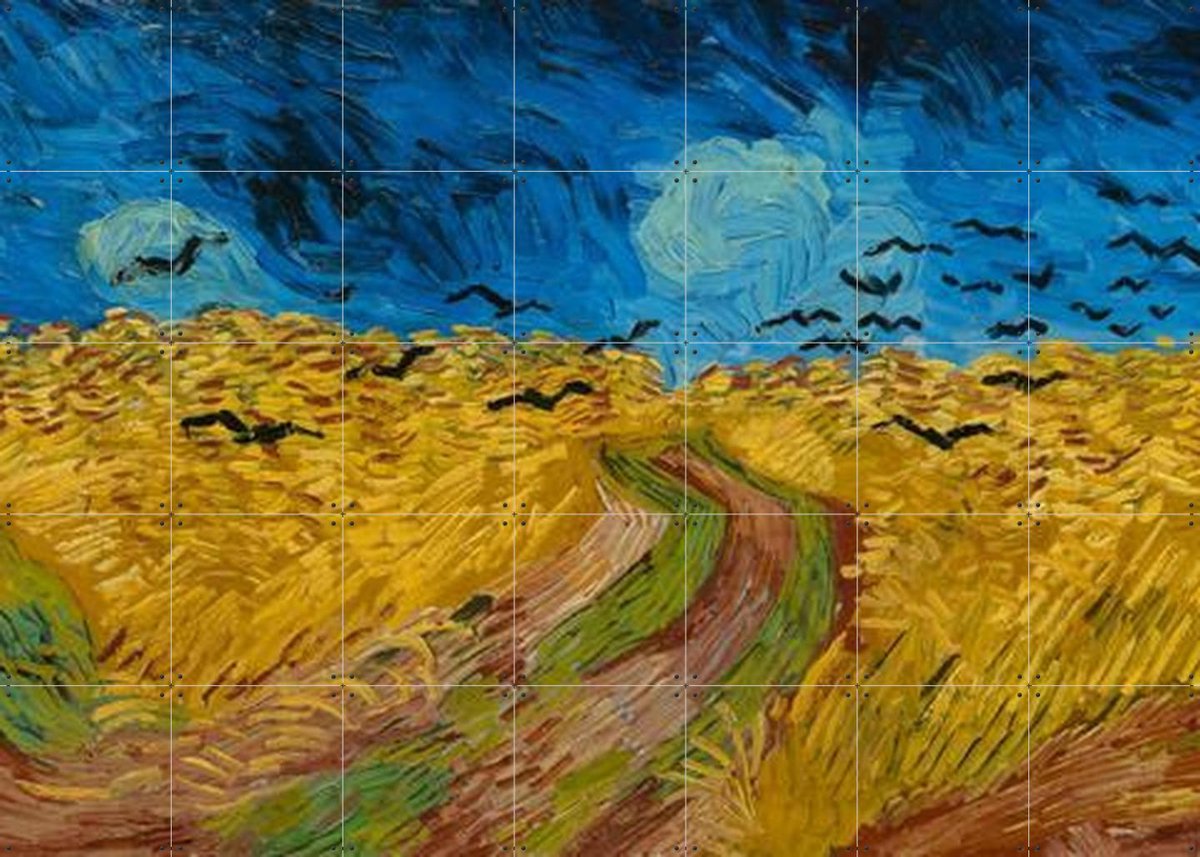 IXXI Korenveld met kraaien (1890), Vincent van Gogh (1853 - 1890) & Van Gogh Museum - 140 x 100 cm - Gratis ophangtool - Grote wanddecoratie en