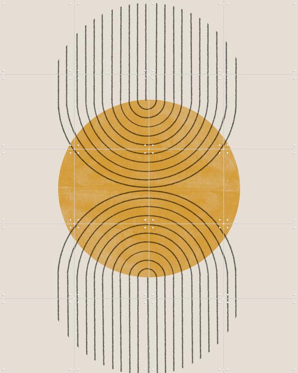 IXXI Perfect Point Yellow, The Miuus Studio & Various - 80 x 100 cm - Gratis ophangtool - Grote wanddecoratie en posters - Vintage, Line art