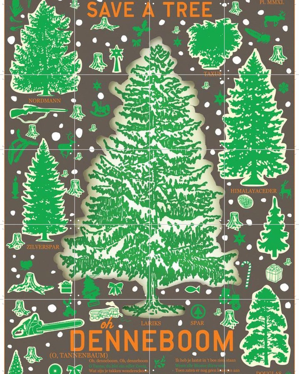 IXXI Save a Tree I, Studio Boot - 80 x 100 cm - Gratis ophangtool - Grote wanddecoratie en posters - Houtsnede, Illustraties, Grafisch Ontwerp