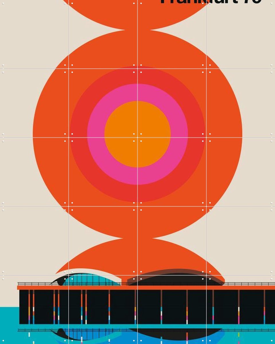IXXI Frankfurt 79, Bo Lundberg - 80 x 100 cm - Gratis ophangtool - Grote wanddecoratie en posters - Kleurrijk, Illustraties, Geometrische Kunst