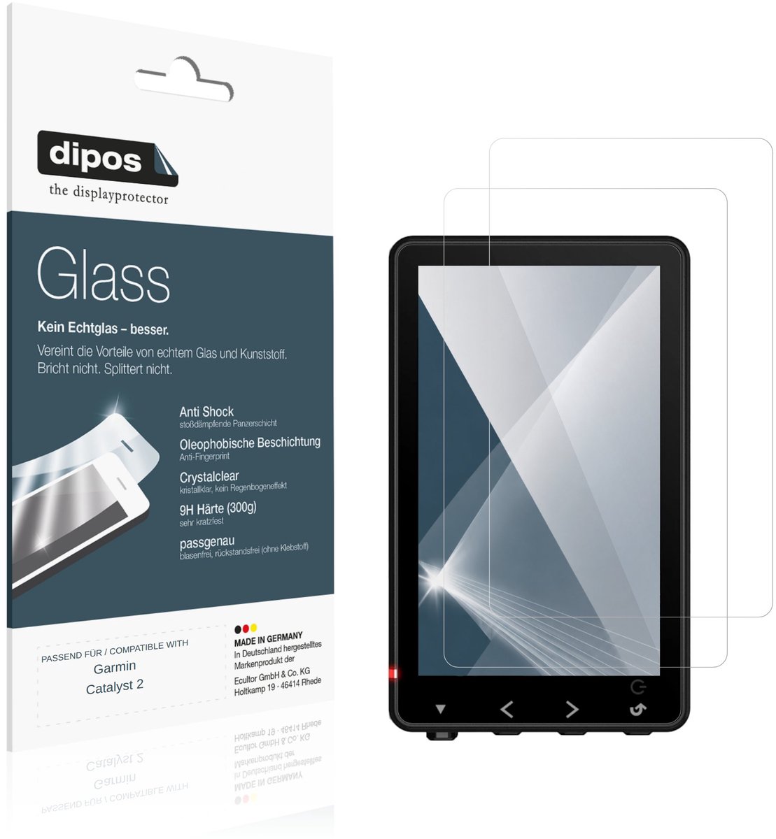 dipos – 2x Pantserfolie geschikt voor Garmin Catalyst 2 | 9H Screenprotector