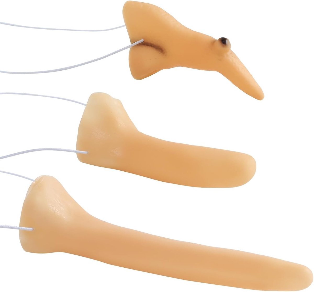 Halloween Heksenneus met Elastische Koord - Latex Heksenneus voor Kinderen en Volwassenen - Cosplay en Feestaccessoires Set van 3 voor Halloween
