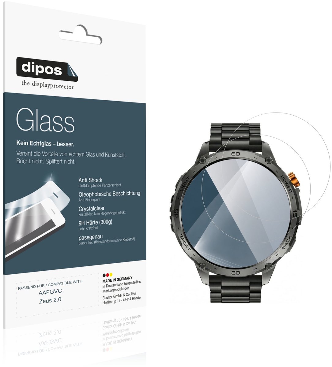 dipos – 2x Pantserfolie geschikt voor AAFGVC Zeus 2.0 | 9H Screenprotector