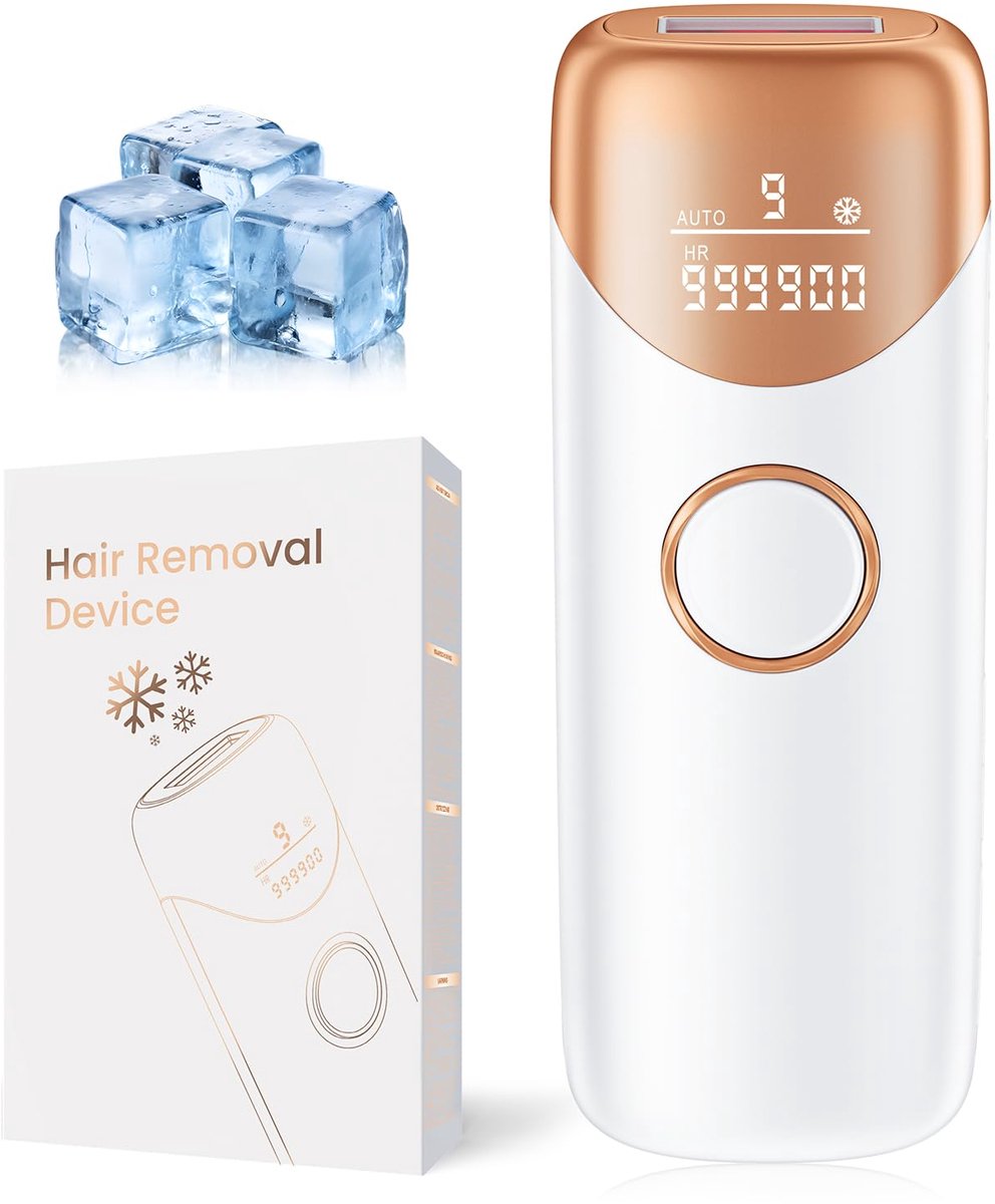 IPL Laser epilator met koelfunctie, IPL ontharingsapparaat voor vrouwen, wit - ShopVlot