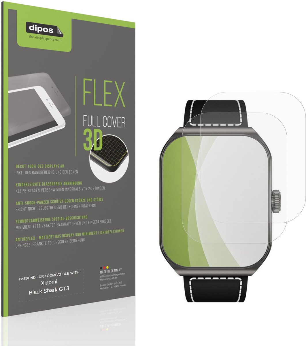 dipos FLEX – 2x Matte Screenprotector geschikt voor Xiaomi Black Shark GT3 | Volledige Schermbescherming | Case-Friendly