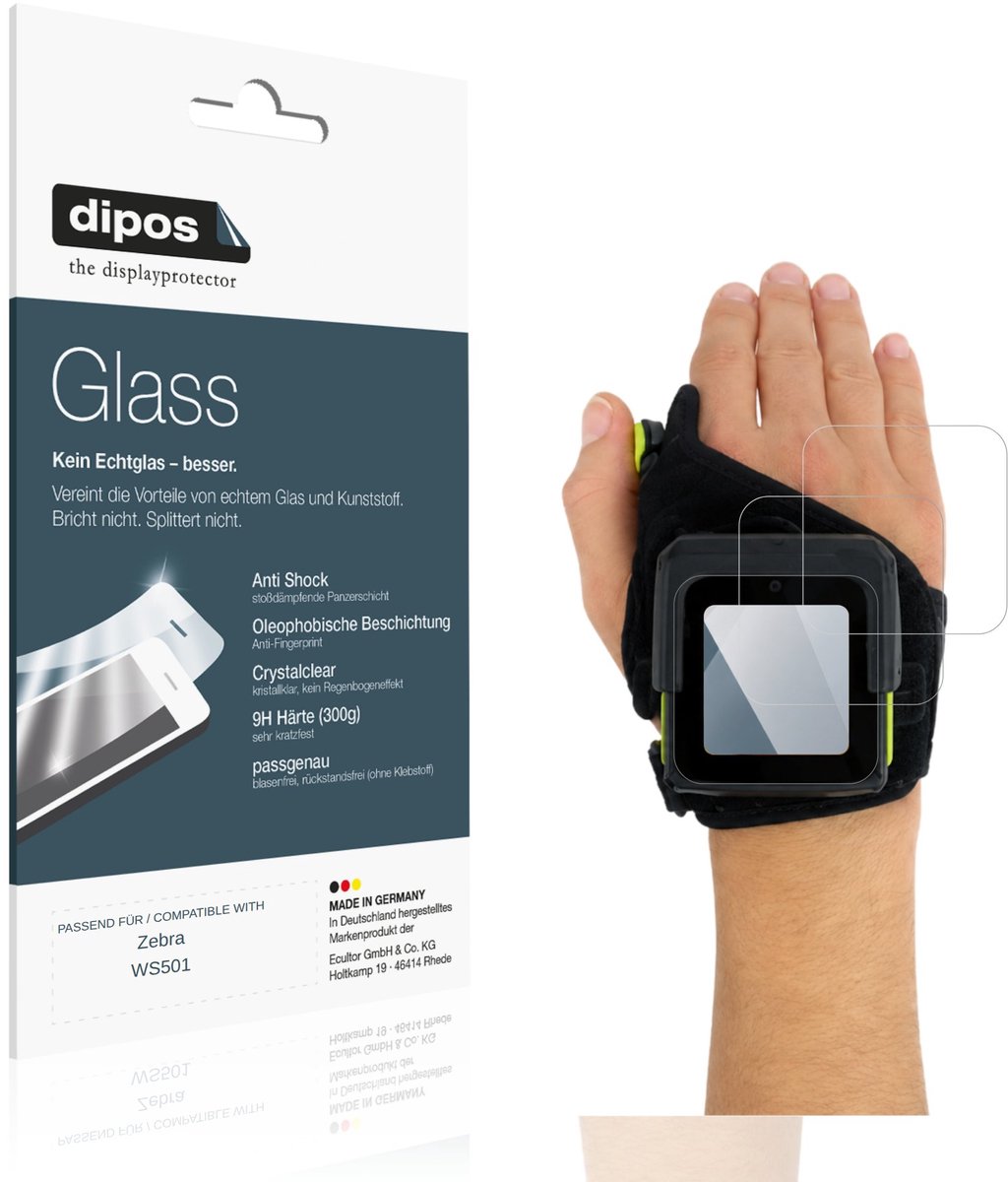 dipos – 2x Pantserfolie geschikt voor Zebra WS501 | 9H Screenprotector