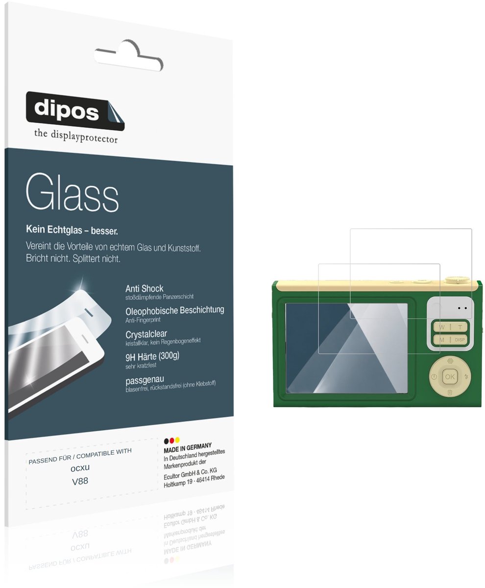 dipos – 2x Pantserfolie geschikt voor ocxu V88 | 9H Screenprotector