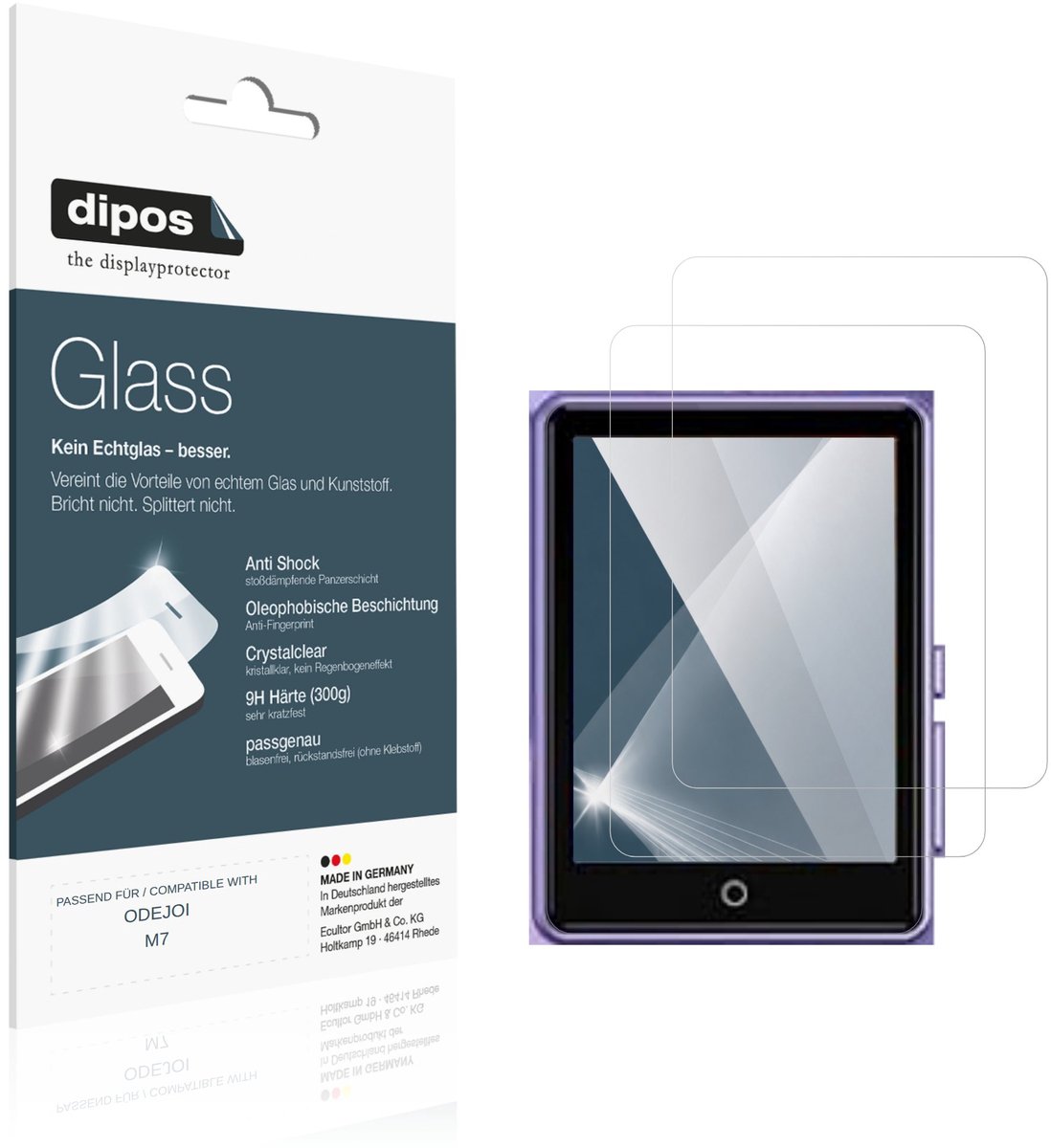 dipos – 2x Pantserfolie geschikt voor ODEJOI M7 | 9H Screenprotector