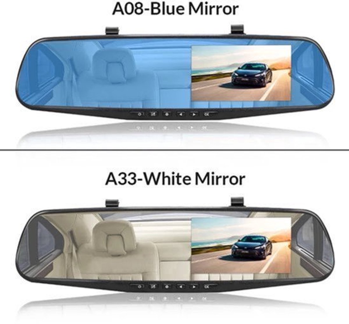 Dashcam voor Auto - Dashcam 4.3 Inch - Full HD 1080P Auto Rij Recorder - Achteruitkijkspiegel DVR - Nachtzicht, Bewegingsdetectie & Parkeermodus - 6M Achteruitrijcamera - Zonder Geheugenkaart - Zwart