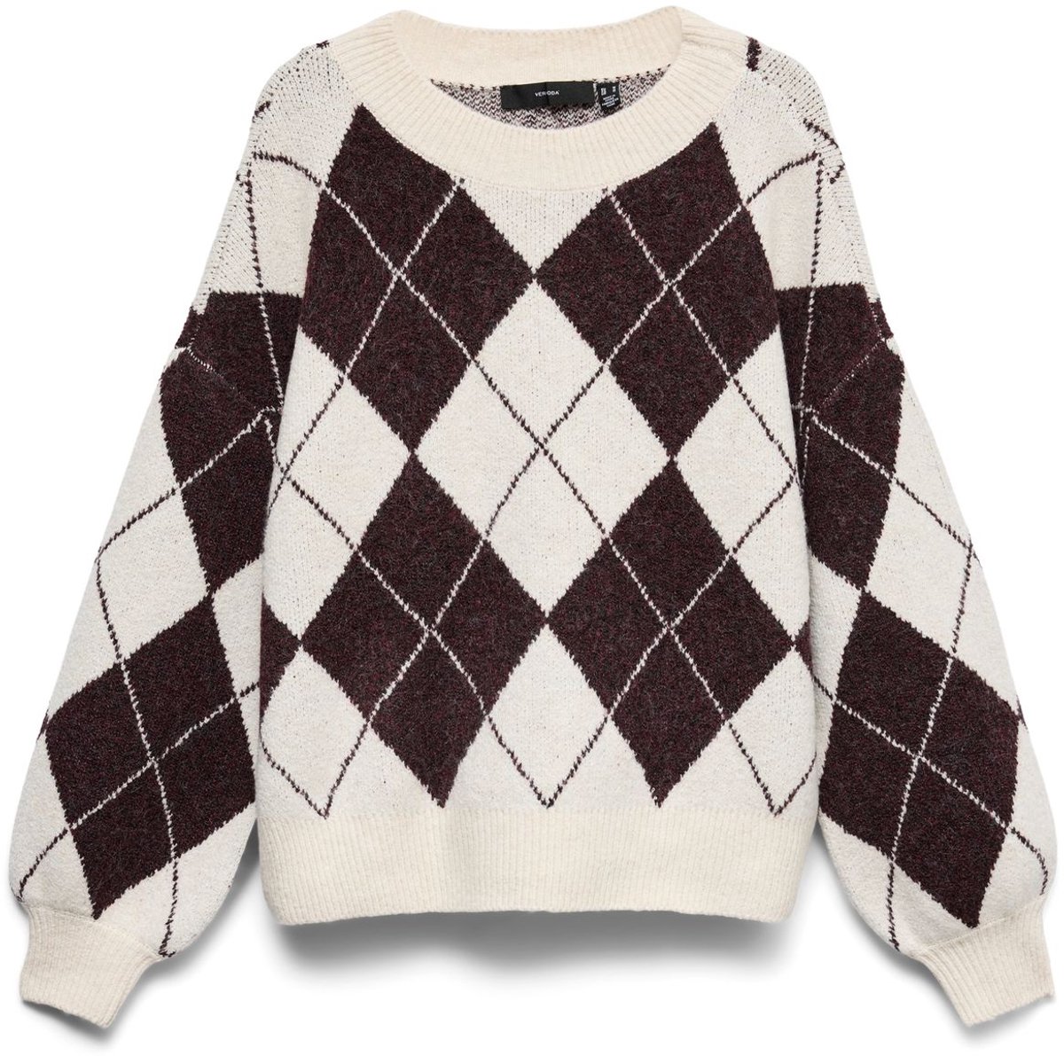 VMDOFFY JAQUARD LS O-NCK PULLOVER N