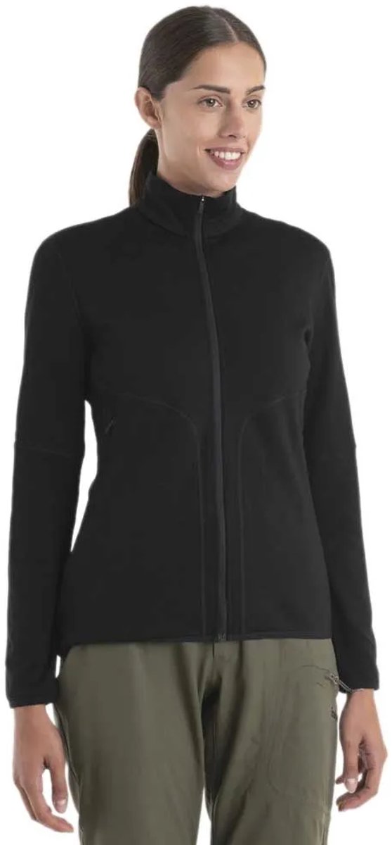 Icebreaker Merino 560 Realfleece Elemental Ii Sweatshirt Met Rits Zwart S Vrouw