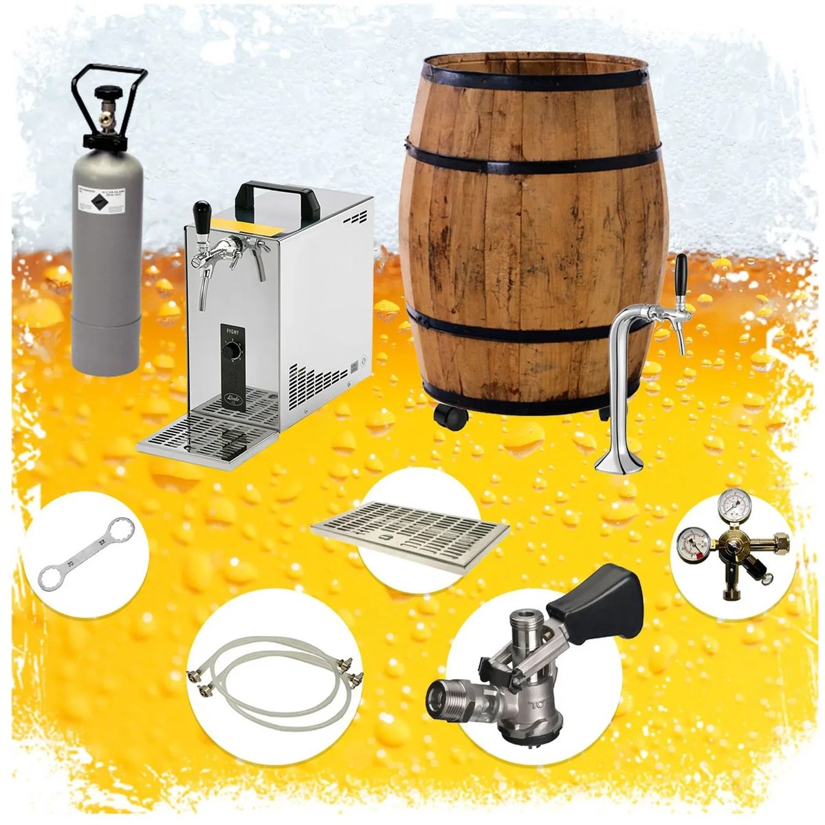 BARRIQUE Biertap - Mobiele bierbar - Rolbaar - Complete Set, Type G